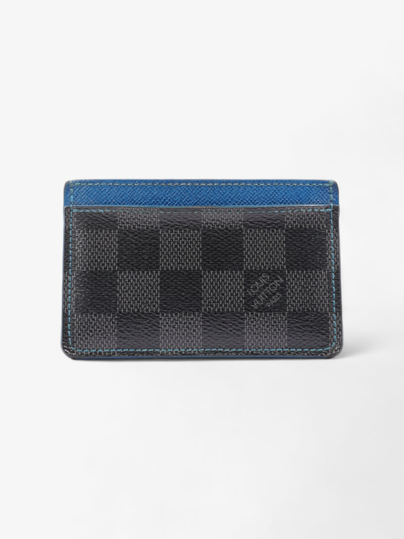  Card Holder Damier Graphite / Blue Coated Canvas