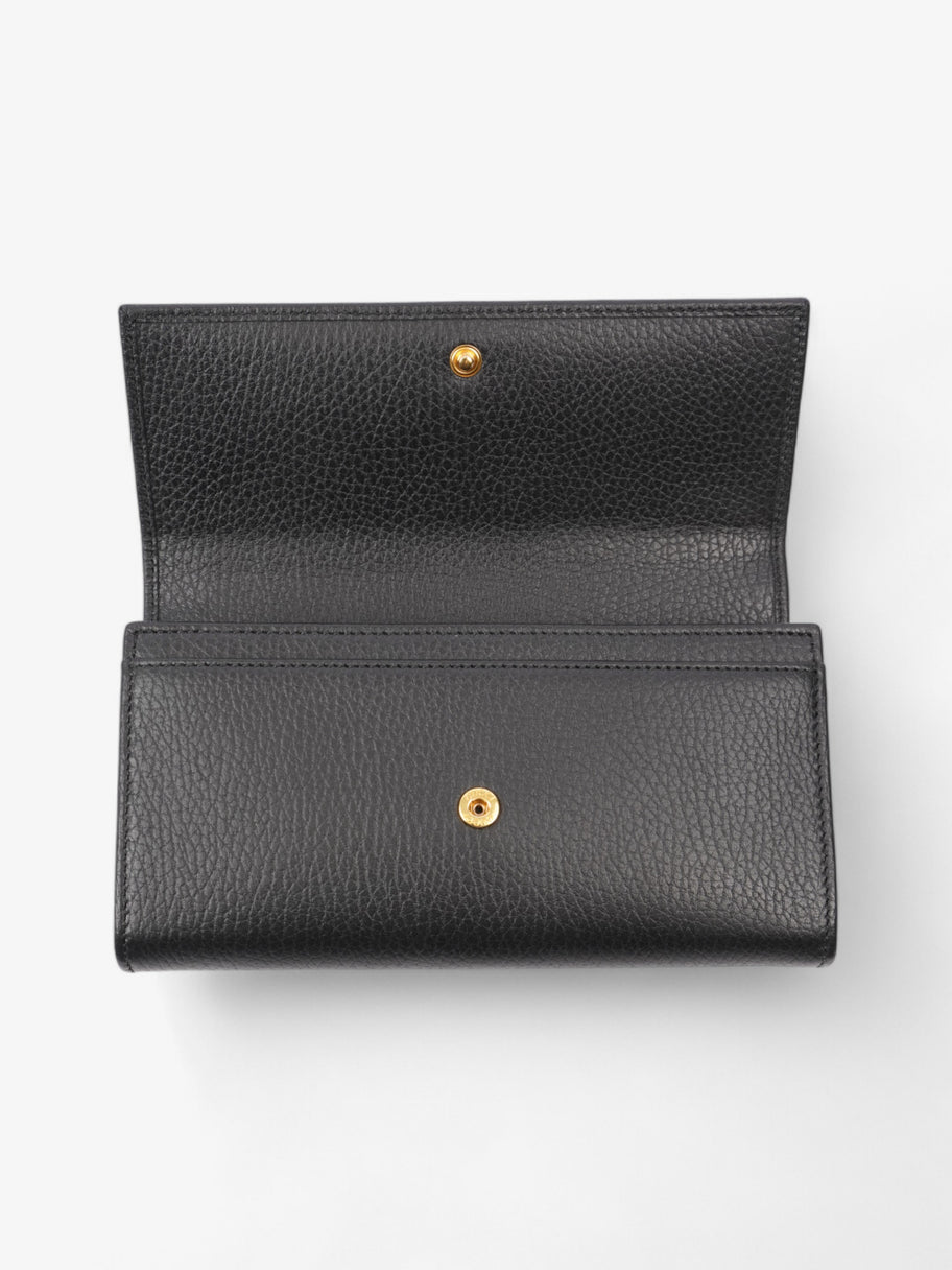 Gucci Continental Long Wallet Black Leather Image 6