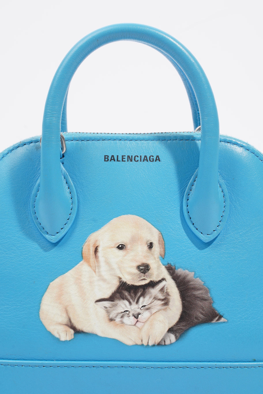 Balenciaga Ville Puppy and Kitten Blue Leather Luxe Collective