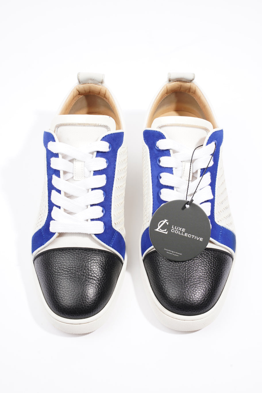 Christian Louboutin Louis Junior Sneakers White / Black / Blue Leather EU 41 UK 7 Image 10