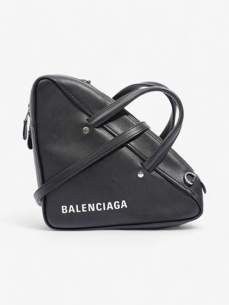  Balenciaga Triangle Duffle Bag Black / White Leather