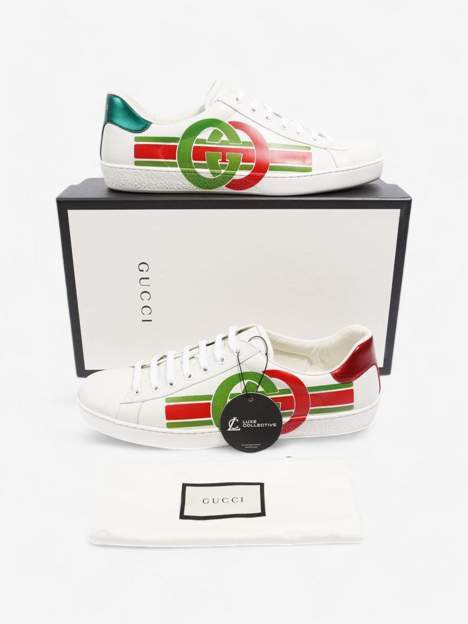 Gucci Ace GG Stripe Sneakers White  / Red / Green Leather EU 45 UK 11 Image 10