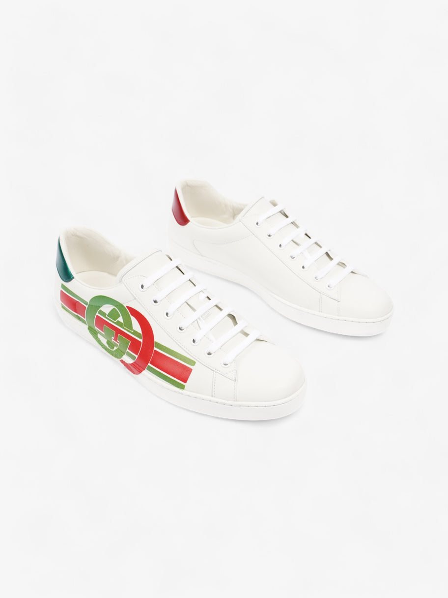 Gucci Ace GG Stripe Sneakers White  / Red / Green Leather EU 45 UK 11 Image 2