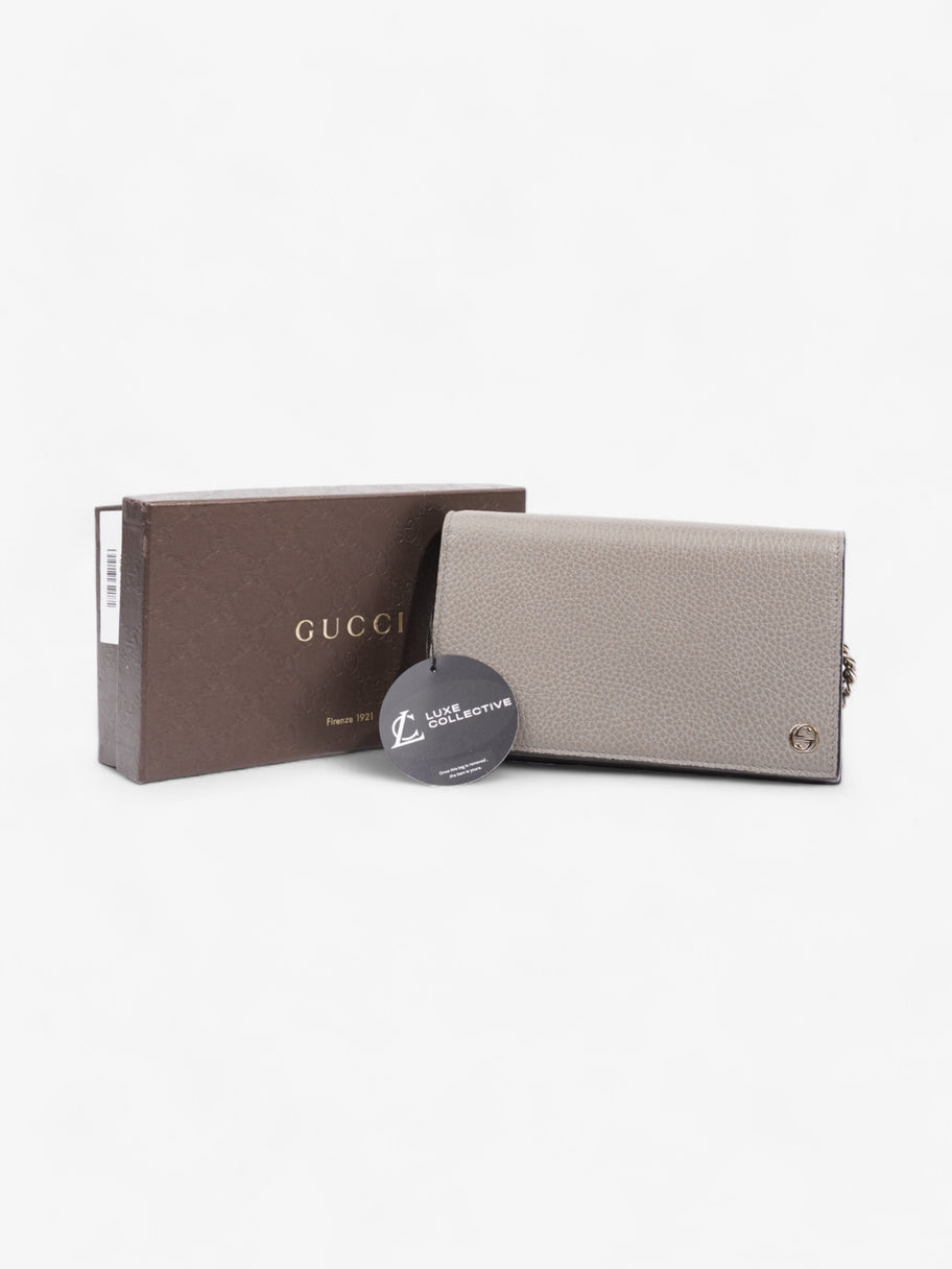 Gucci Betty Chain Wallet Grey Leather Luxe Collective