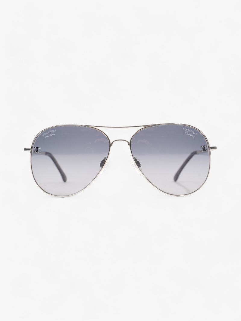  Chanel CC Aviator Black / Silver Acetate 135mm