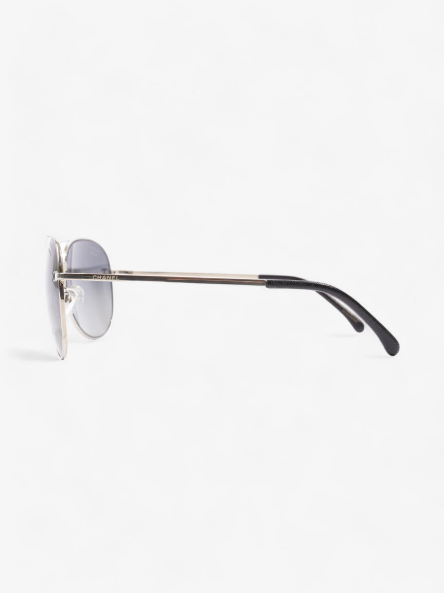 Chanel CC Aviator Black / Silver Acetate 135mm Image 2