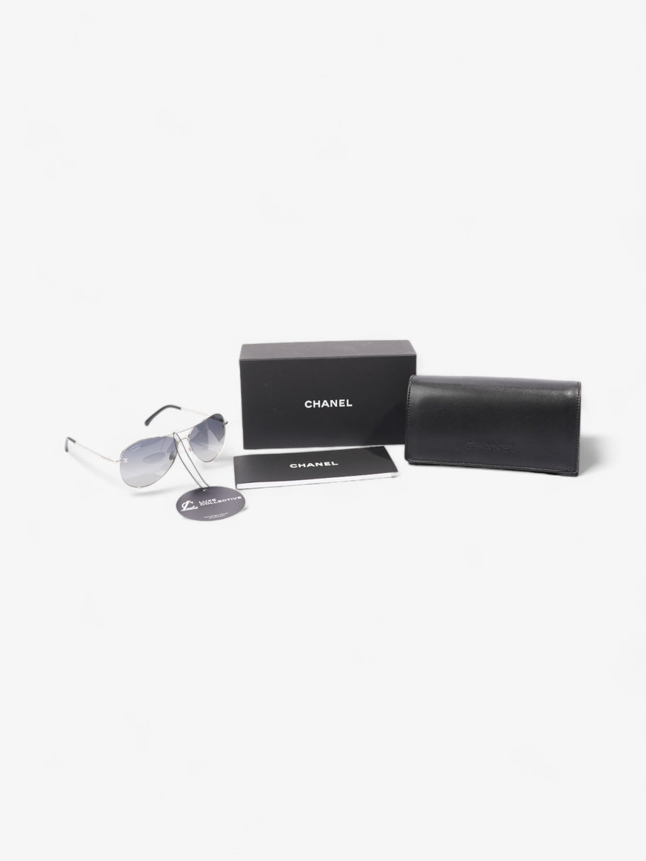 Chanel CC Aviator Black / Silver Acetate 135mm Image 8