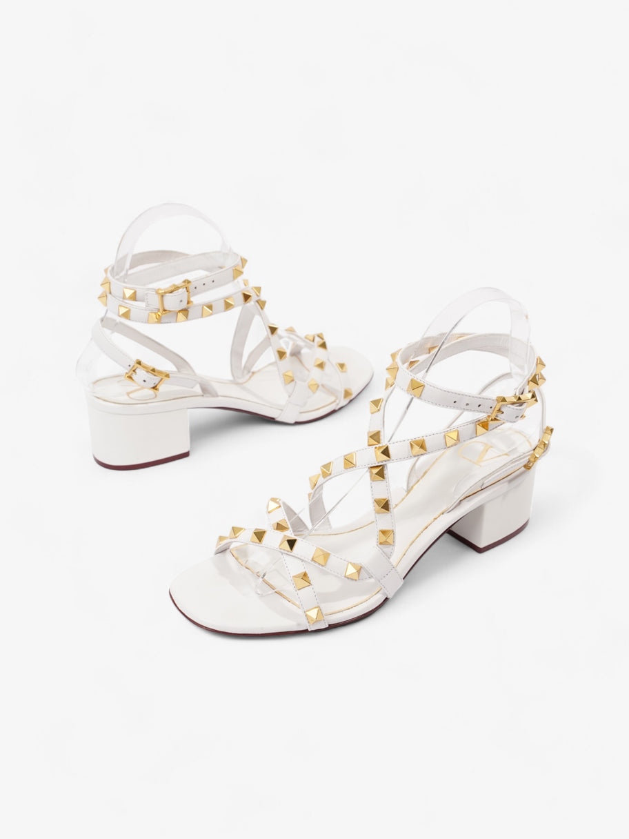 Valentino Rockstud Sandals 40 White / Gold Leather EU 36.5 UK 3.5 Image 9