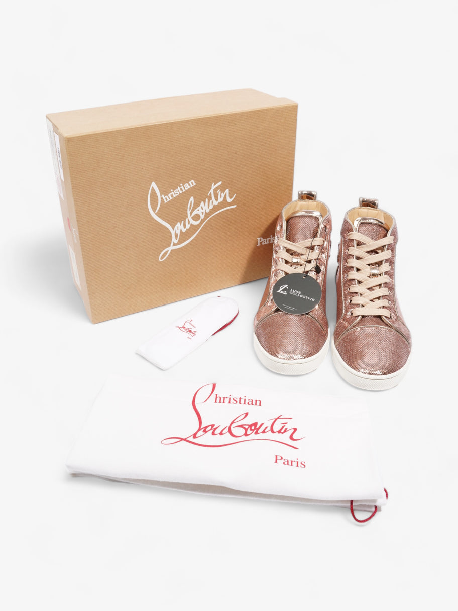 Christian Louboutin Bip Bip Orlato Flat Rose Gold Sequin EU 37.5 UK 4.5 Image 10