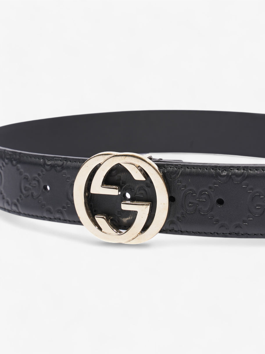 Gucci Interlocking G Belt Black / Light Gold Leather 80cm / 32