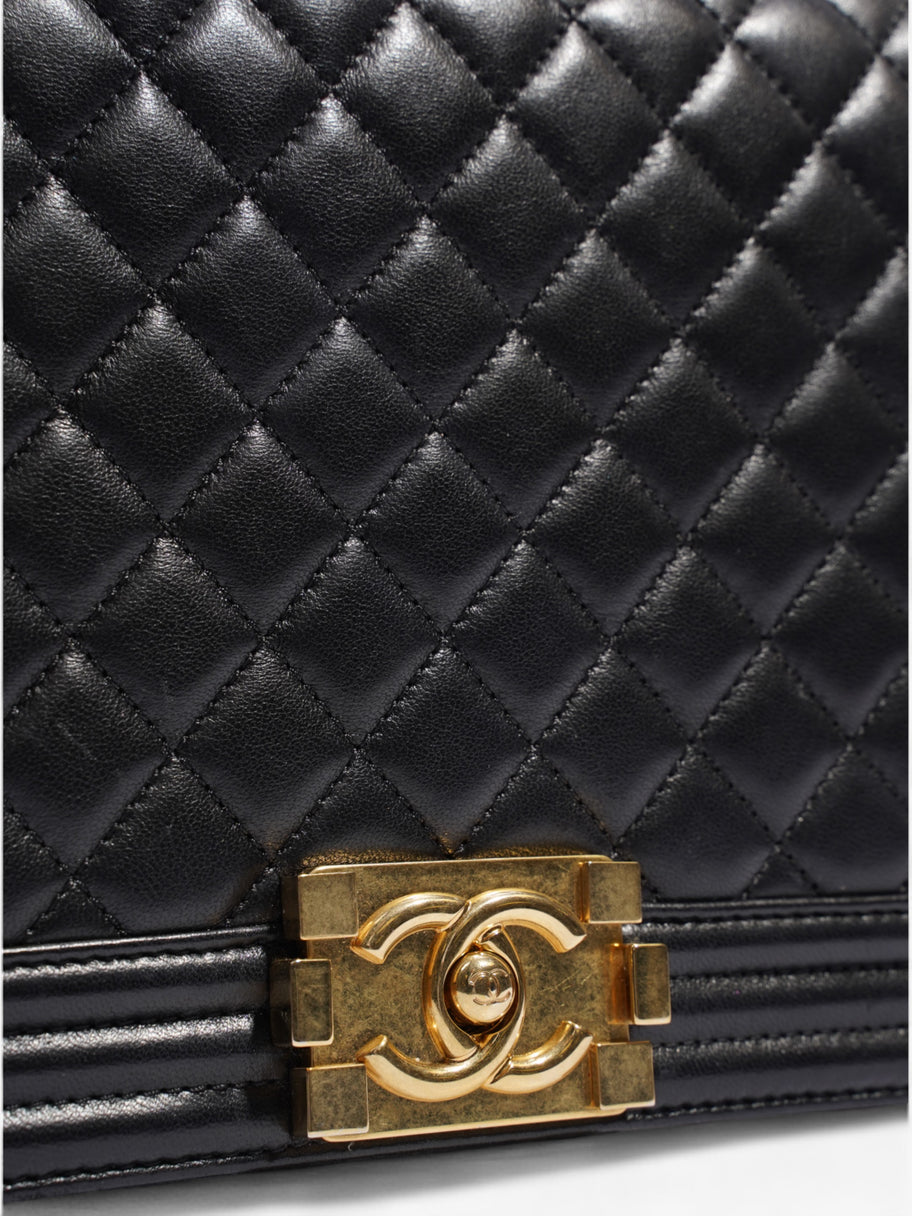 Chanel Boy Bag Black Lambskin Leather New Medium Image 9