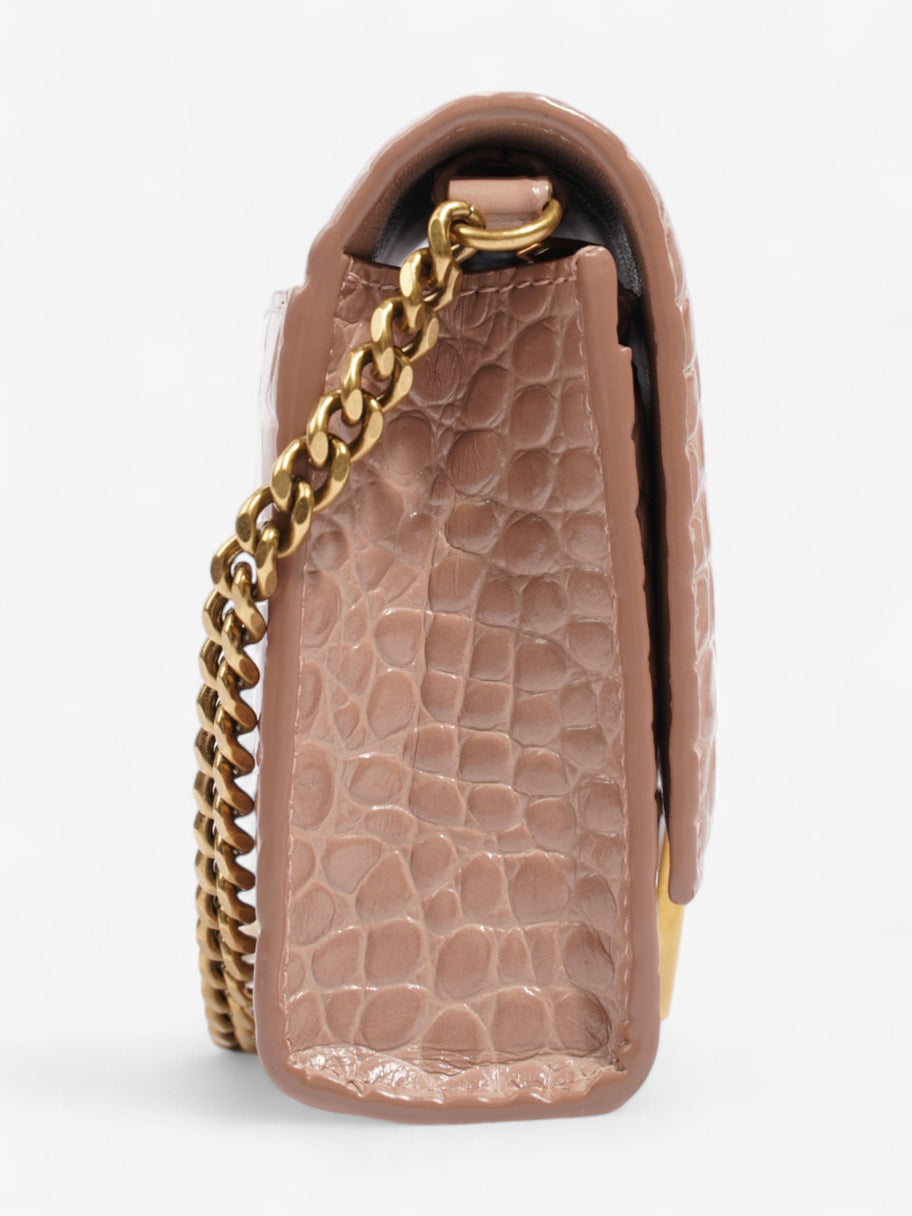 Balenciaga Hourglass Wallet On Chain Nude Beige Embossed Leather Image 5