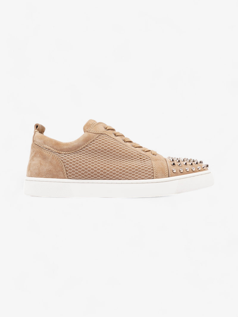  Christian Louboutin Louis Junior Spikes Flat Beige Suede EU 44 UK 10