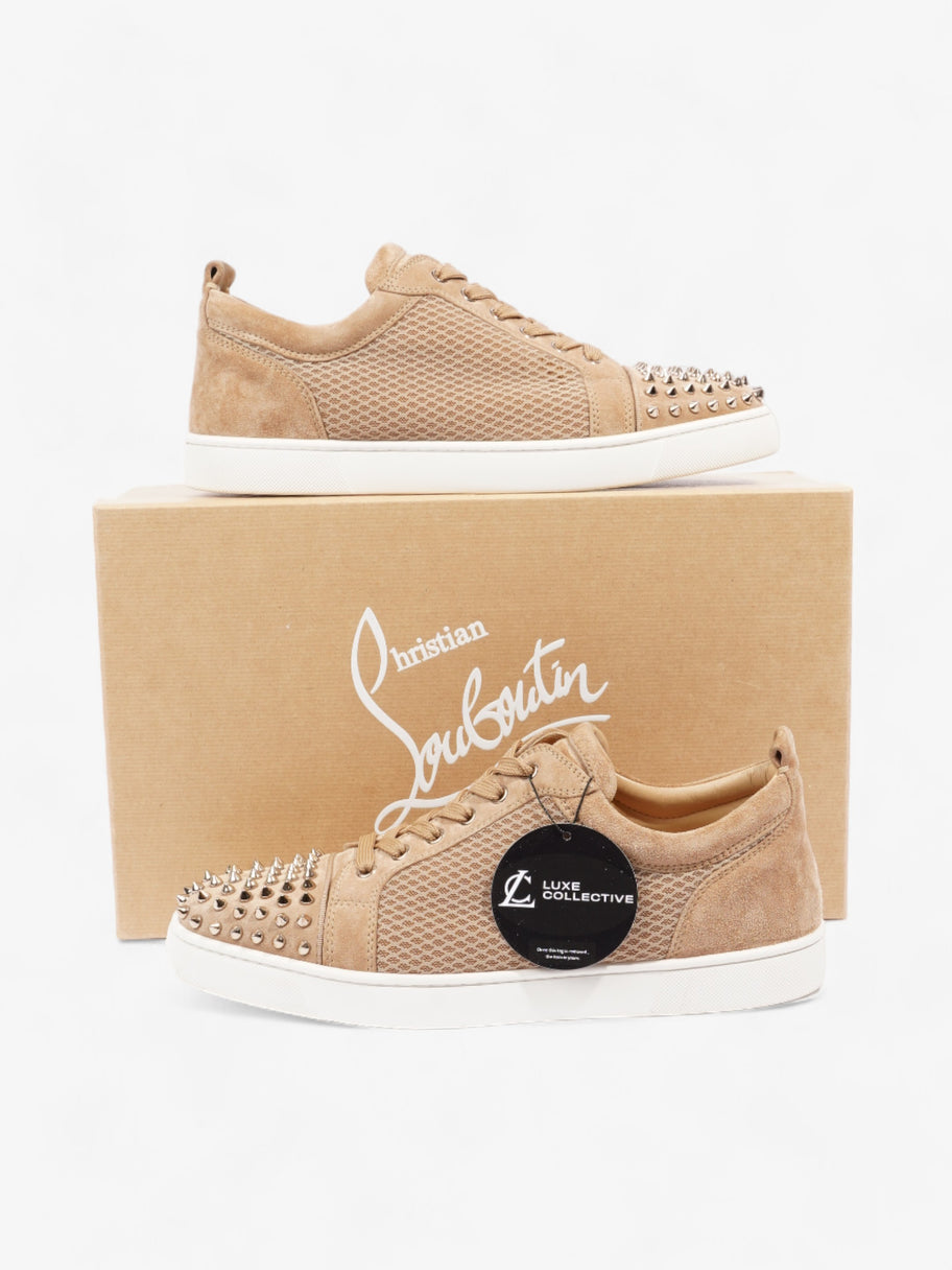 Christian Louboutin Louis Junior Spikes Flat Beige Suede EU 44 UK 10 Image 10