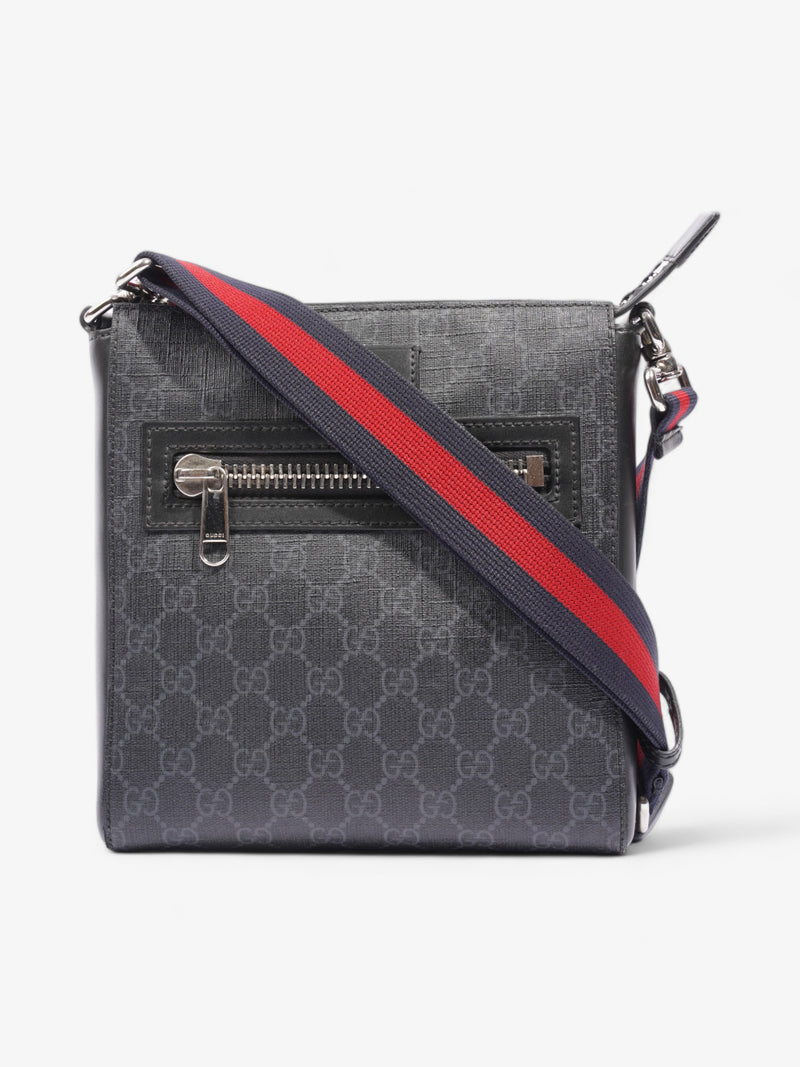  Gucci Small Messenger Black GG Supreme Coated Canvas