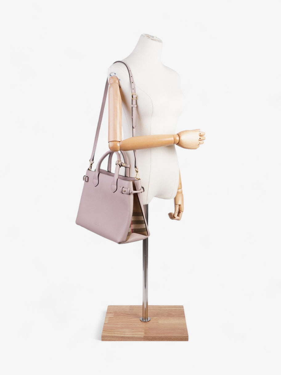 Burberry Banner Bag Pale Orchid / House Check Calfskin Leather Medium Image 2