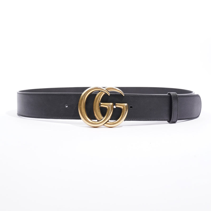  Gucci GG Marmont 2015 Re-Edition Wide Belt  Black Leather 85cm / 34