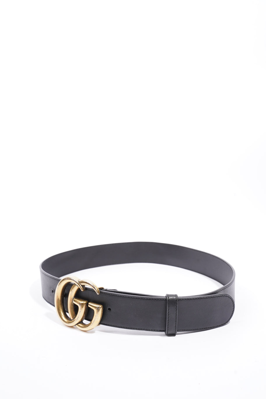 GG Marmont 2015 Re-Edition Wide Belt  Black Leather 85cm / 34