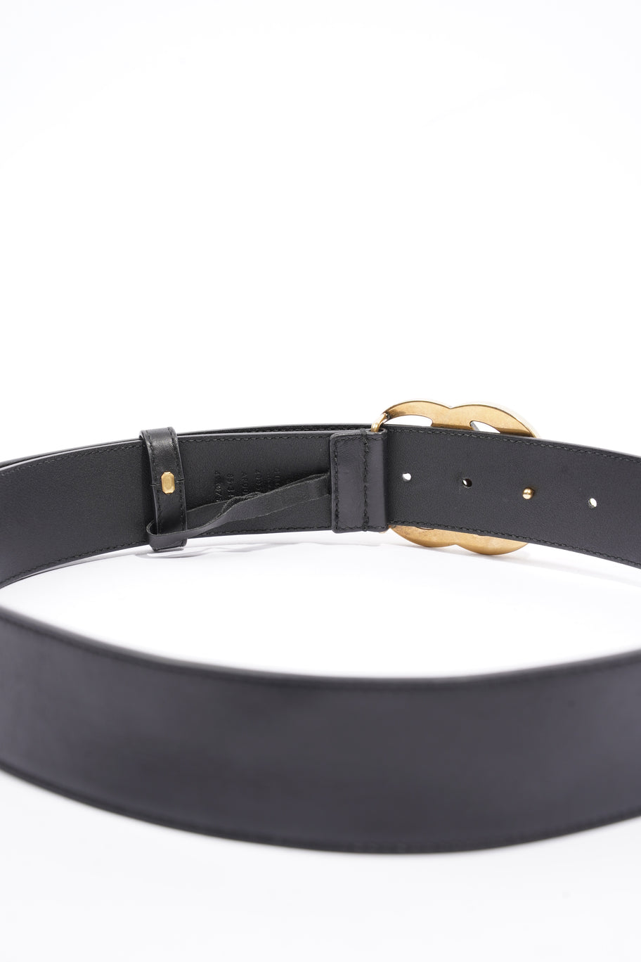 GG Marmont 2015 Re-Edition Wide Belt  Black Leather 85cm / 34