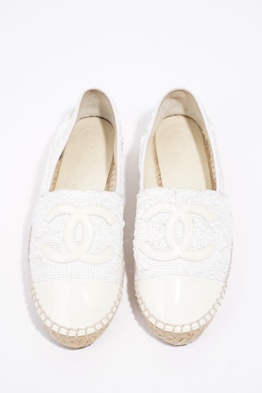 CC Sequin Espadrilles White Sequin EU 37 UK 4 Luxe Collective