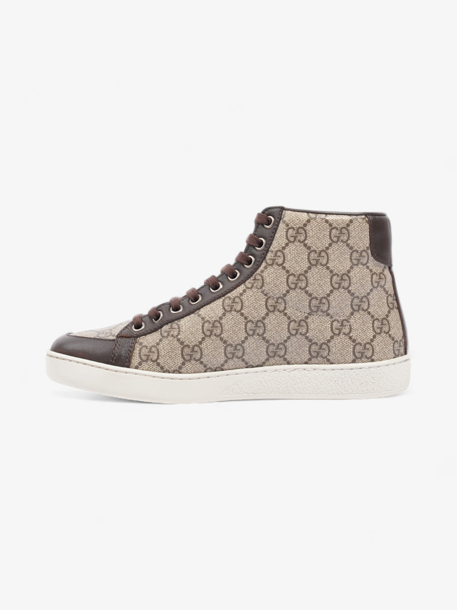 Gucci High Top Sneakers Beige And Ebony GG Supreme / Brown Coated Canvas EU 37 UK 4 Image 3