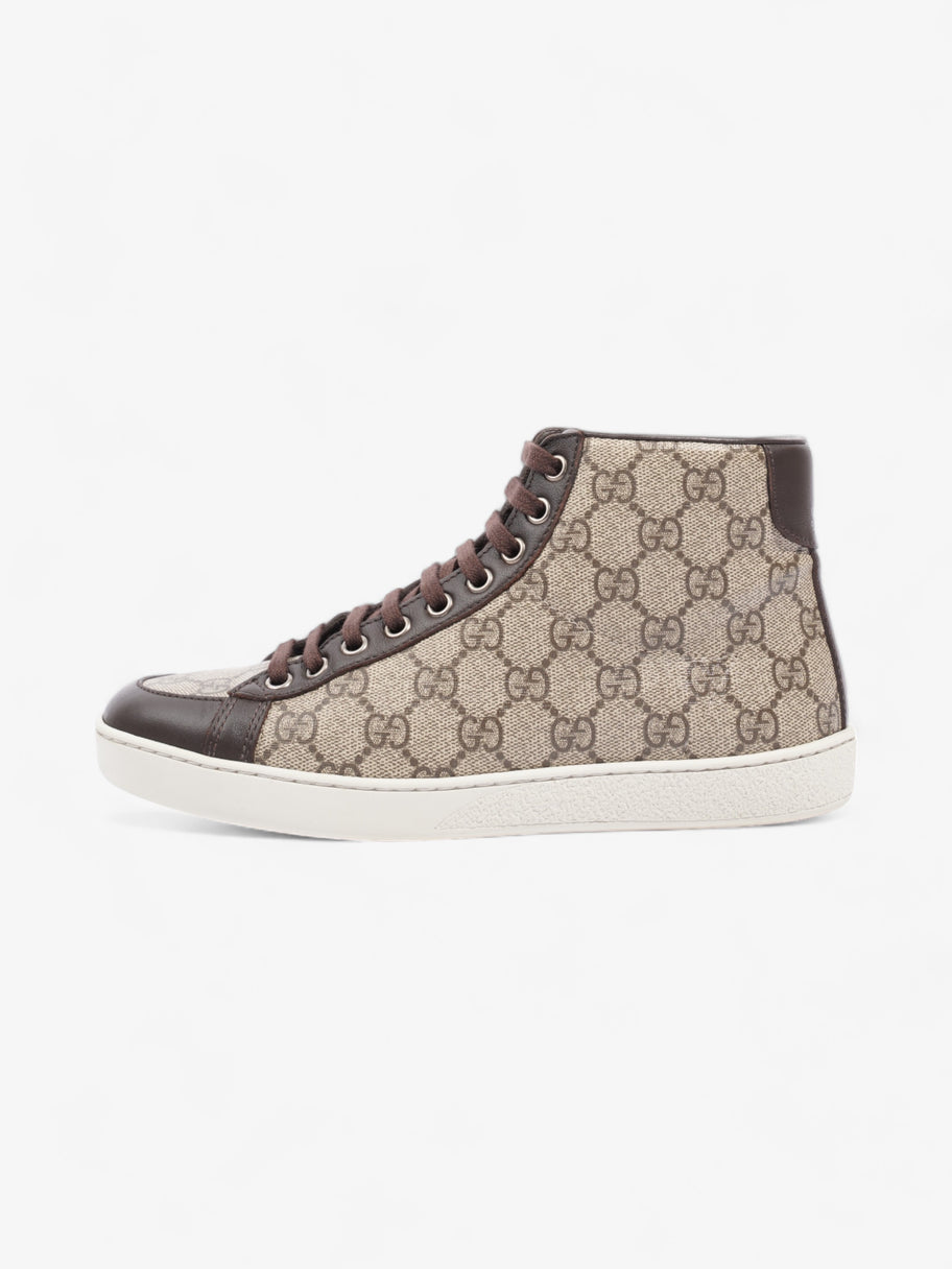 Gucci High Top Sneakers Beige And Ebony GG Supreme / Brown Coated Canvas EU 37 UK 4 Image 5