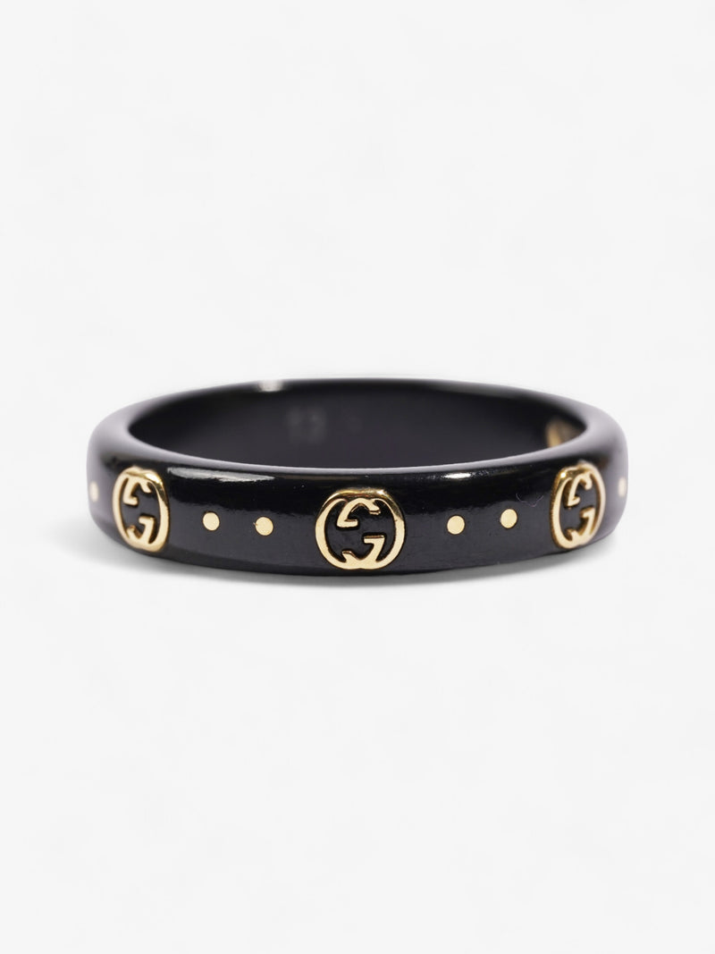  Gucci Icon GG Ring Black / Gold Yellow Gold 13 (Circumference - 53mm)