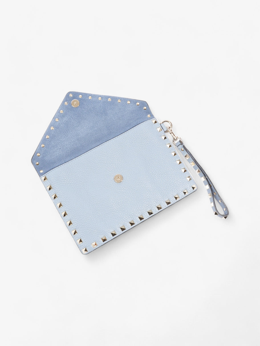 Valentino Rockstud Wristlet Baby Blue Calfskin Leather Medium Image 4