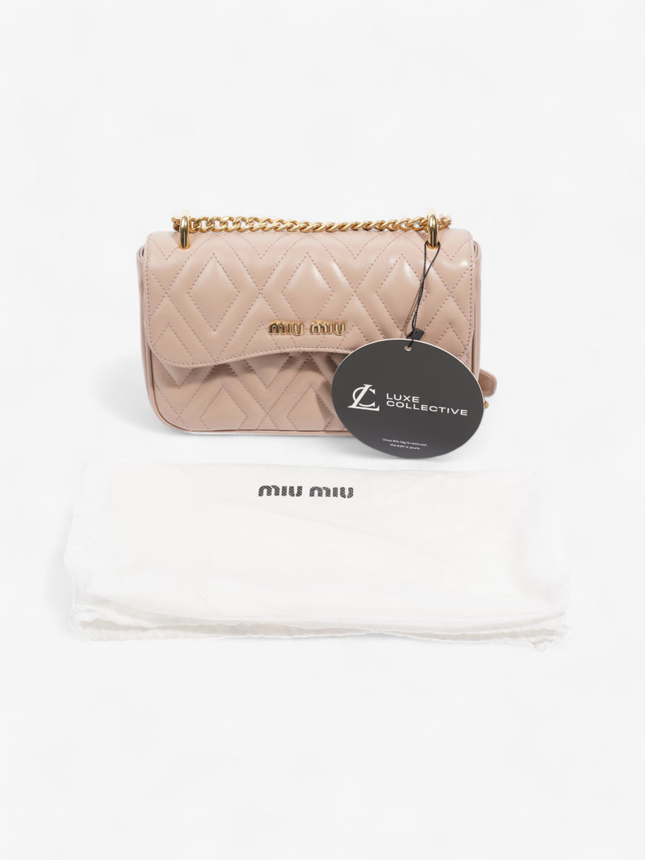 Miu Miu Shoulder Bag Rose Beige  Matelasse Leather Image 9