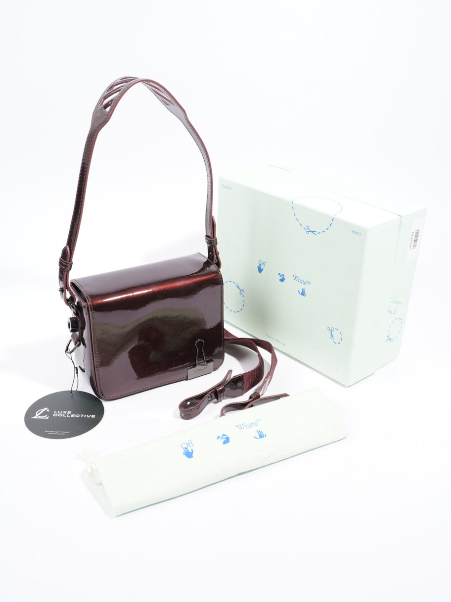 Flap Bag Burgundy Patent Leather Image 9