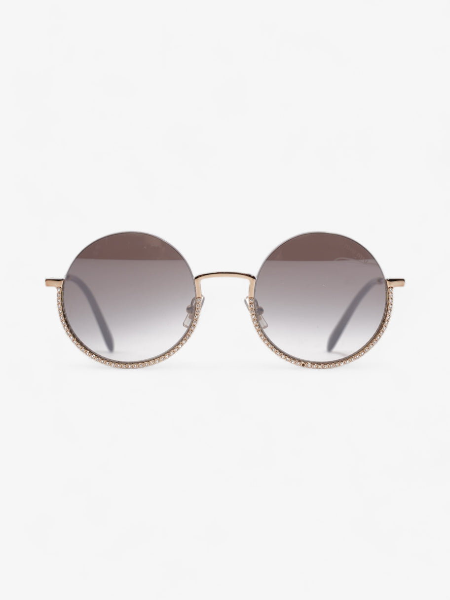 Miu Miu Embellished Round Sunglasses Gold Acetate 140mm Image 1