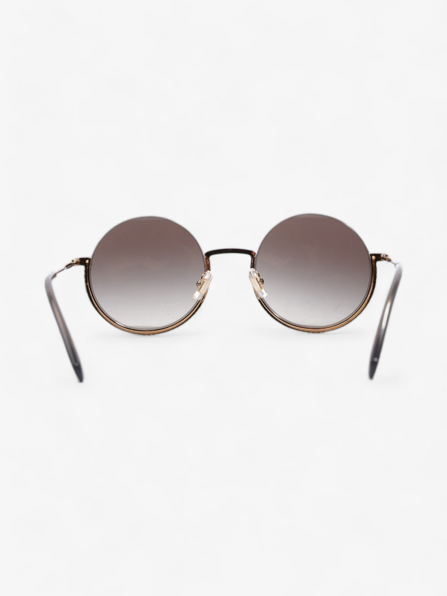 Miu Miu Embellished Round Sunglasses Gold Acetate 140mm Image 3