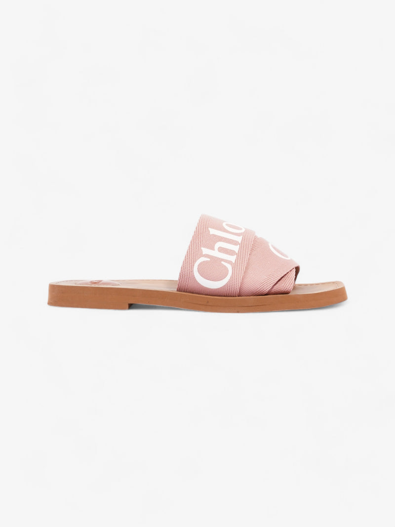  Chloe Woody Sandals Pink Canvas EU 38 UK 5