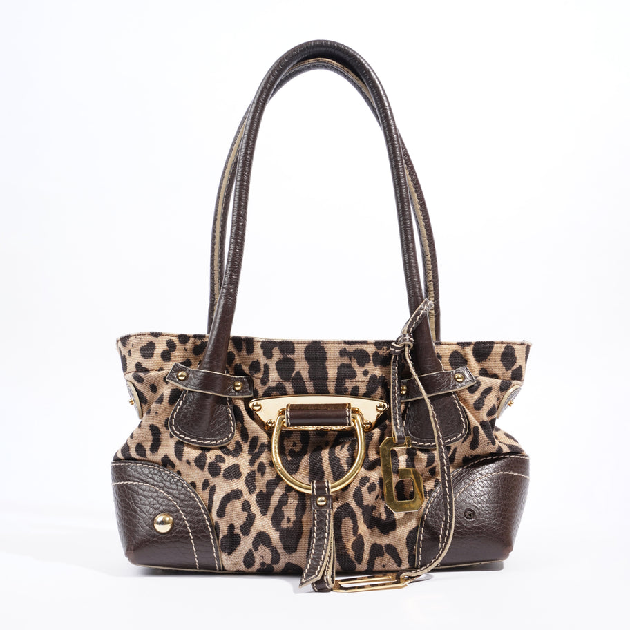 DG Keychain Leopard Print  Brown  Canvas Image 1