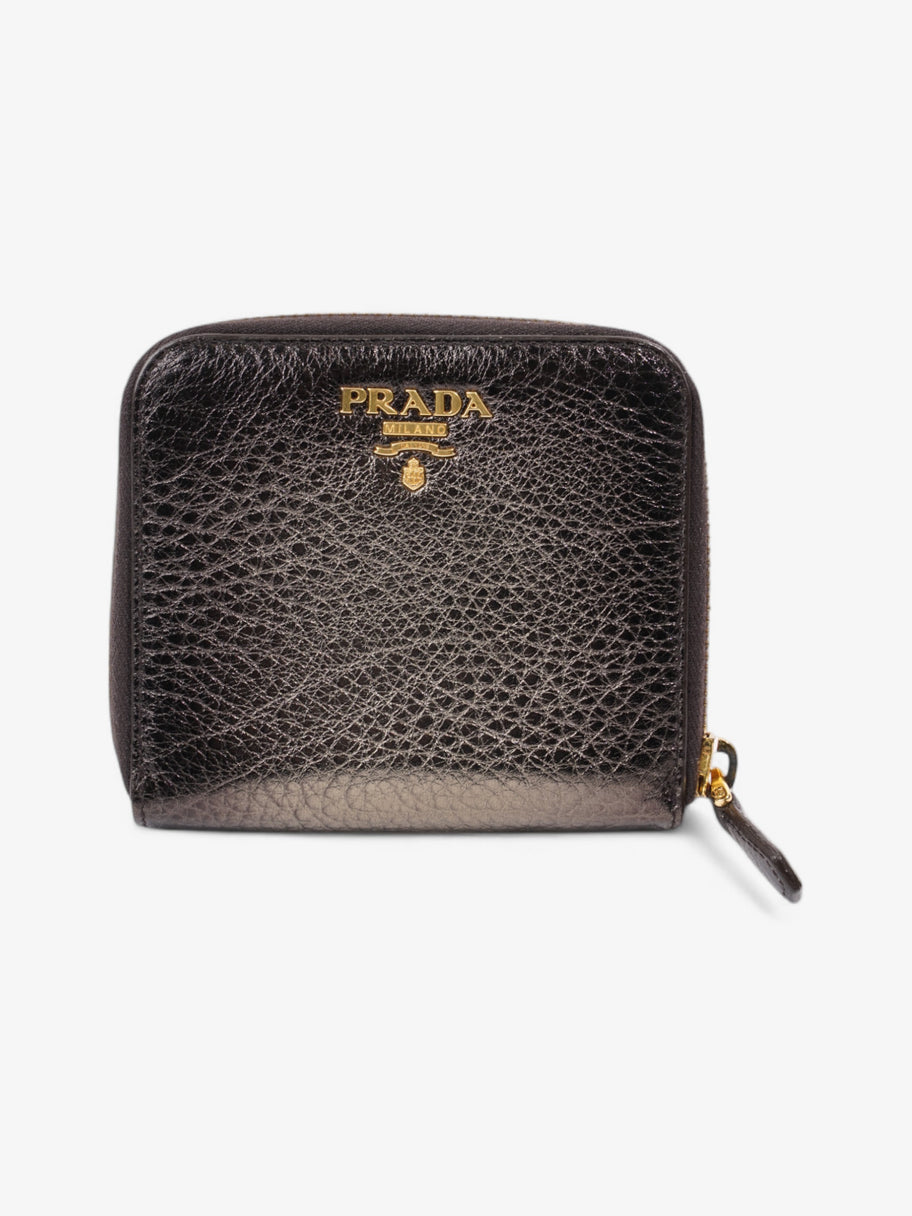 Prada Zip Around Purse Metallic Leather Small Image 1