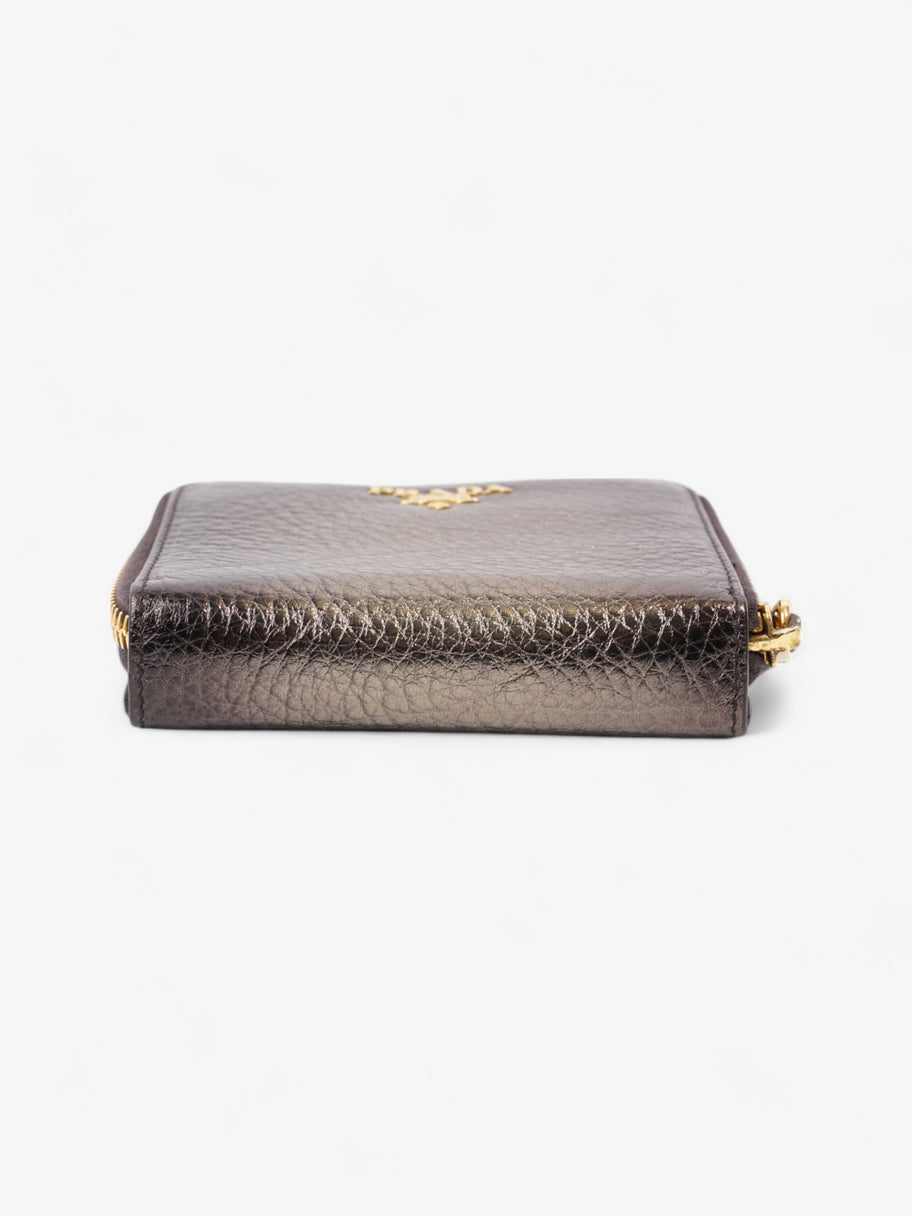 Prada Zip Around Purse Metallic Leather Small Image 5