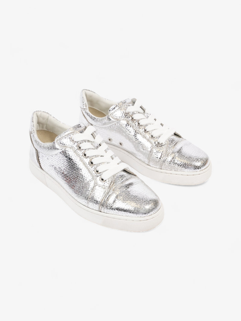  Christian Louboutin Vieira Flat Sneakers Silver Specchio Leather  EU 36.5 UK 3.5