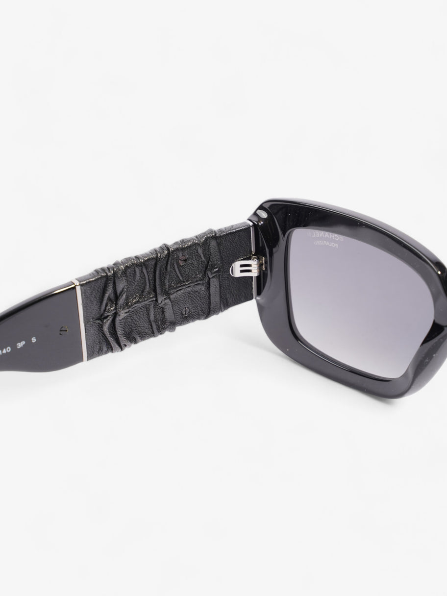 Chanel CC Sunglasses Black Acetate 140mm Image 5