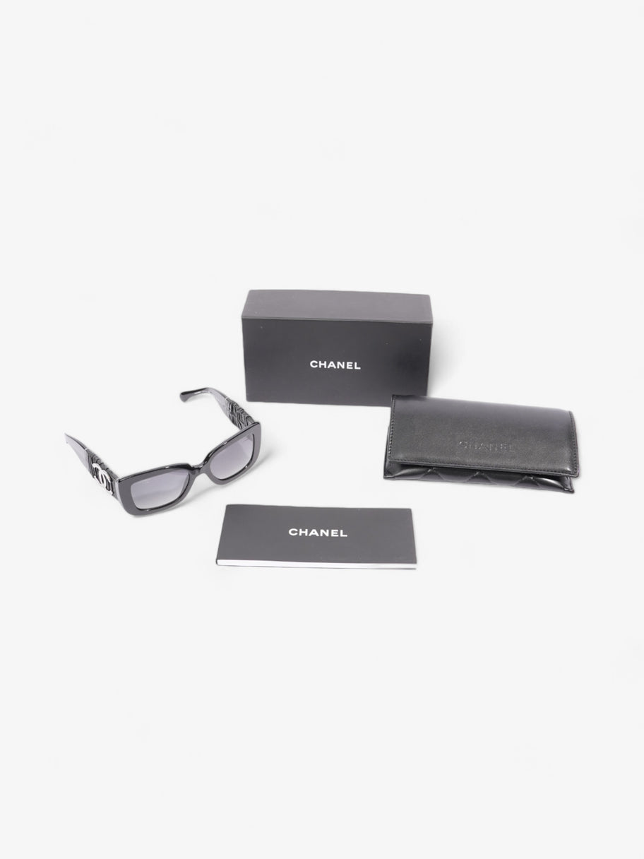 Chanel CC Sunglasses Black Acetate 140mm Image 8