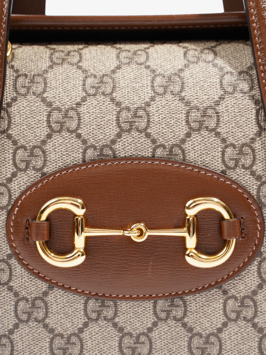 Gucci Horsebit 1955 Top Handle GG Supreme / Brown Coated Canvas Mini Image 7