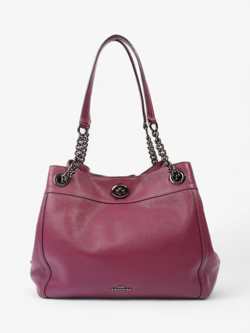  Coach Edie Turnlock Burgundy Leather