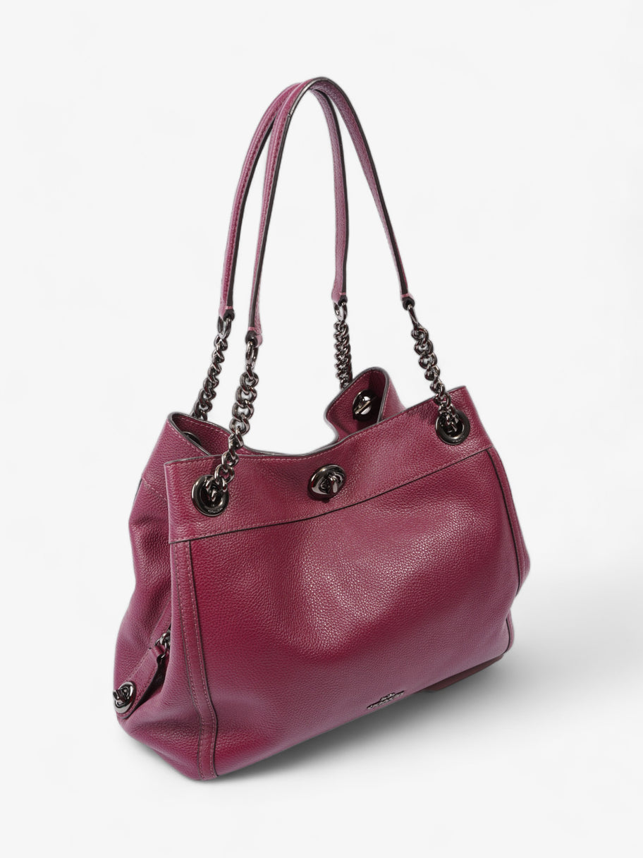 Coach Edie Turnlock Burgundy Leather Image 7