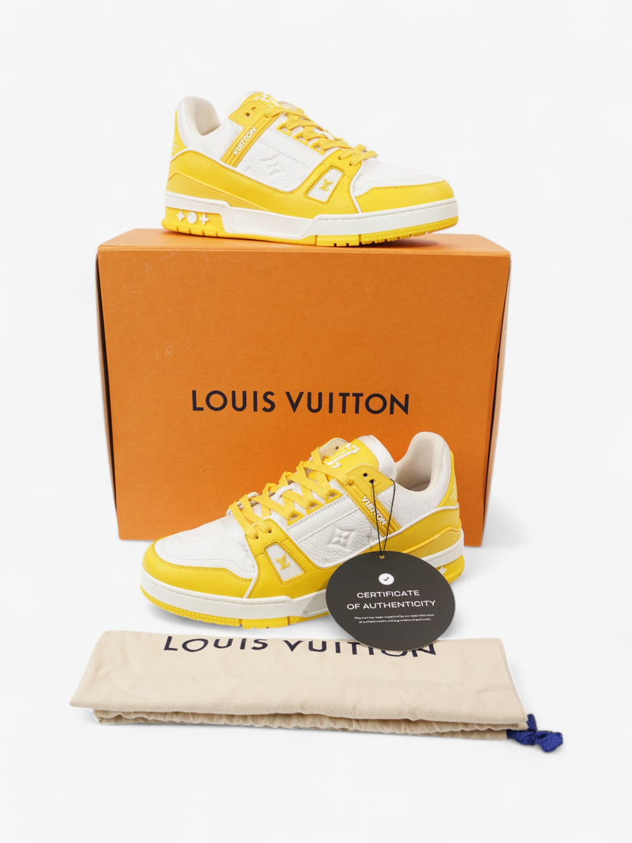 Louis Vuitton LV Trainers White  / Yellow Leather EU 41 UK 7 Image 9