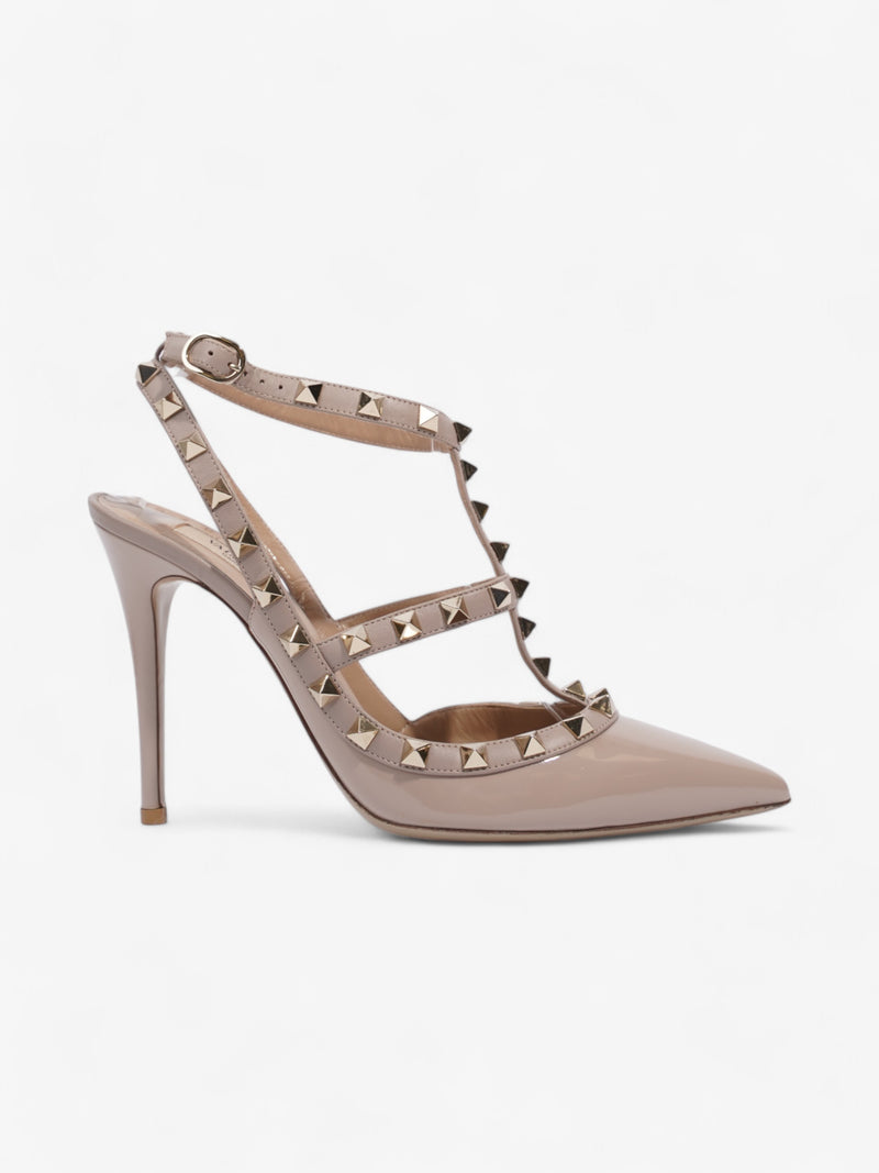  Valentino Rockstud Heels 100mm Nude / Light Gold Patent Leather EU 38 UK 5