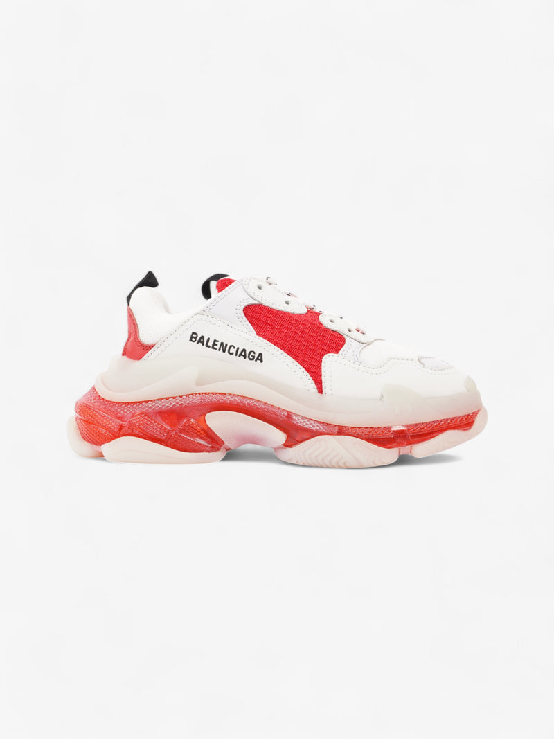  Balenciaga Triple S Clear Sole White  / Red Mesh EU 37 UK 4