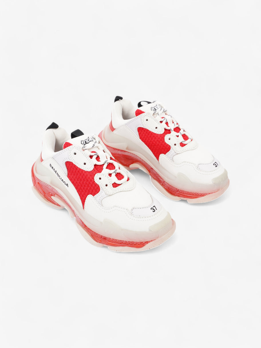 Balenciaga Triple S Clear Sole White  / Red Mesh EU 37 UK 4 Image 2