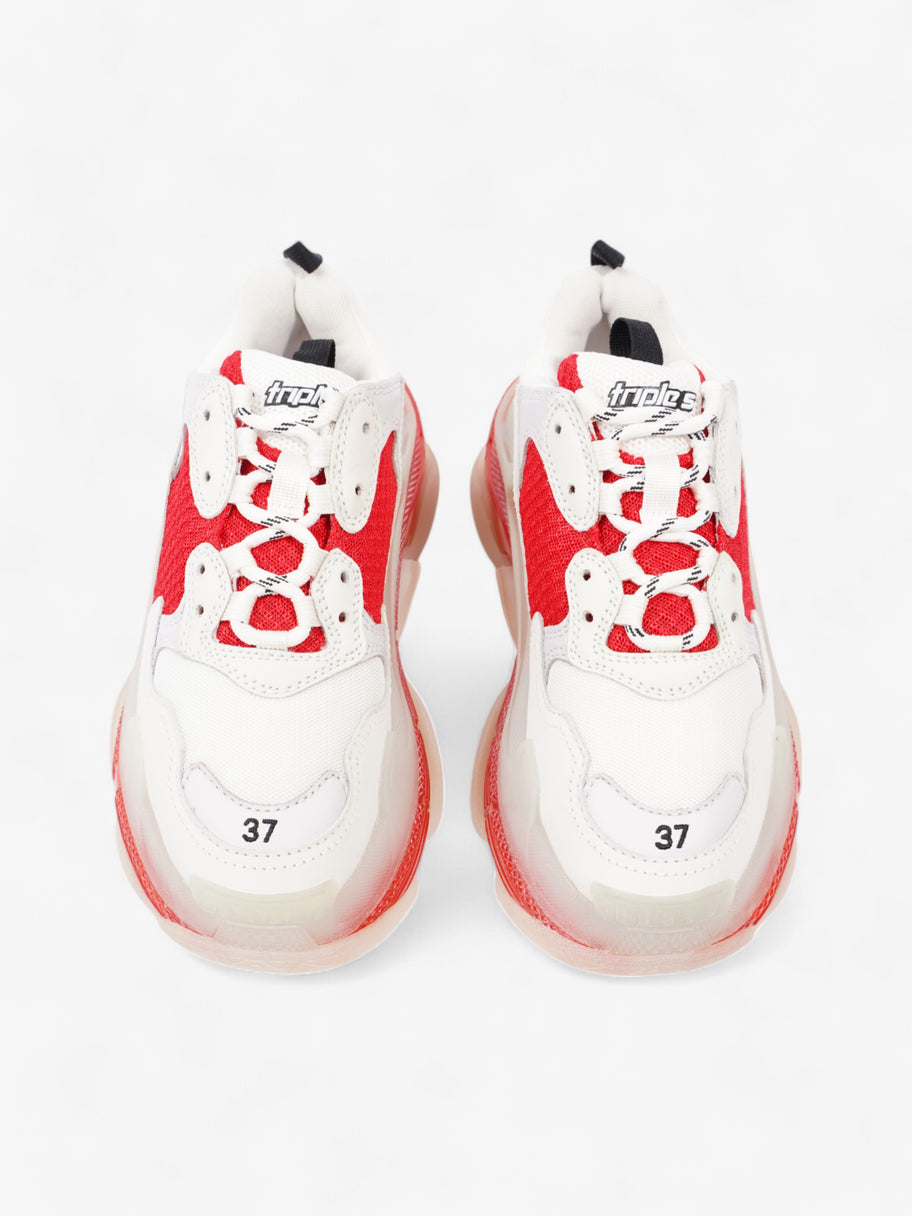 Balenciaga Triple S Clear Sole White  / Red Mesh EU 37 UK 4 Image 8