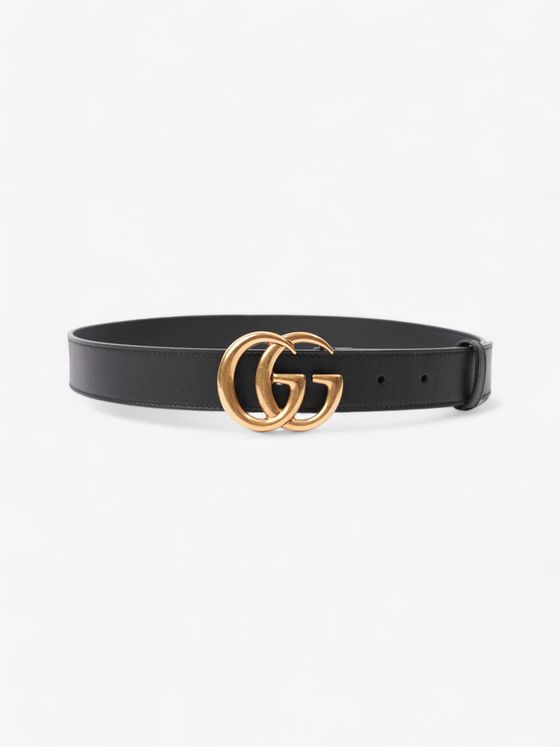  Gucci GG Marmont Belt Black / Gold Leather 75cm / 30