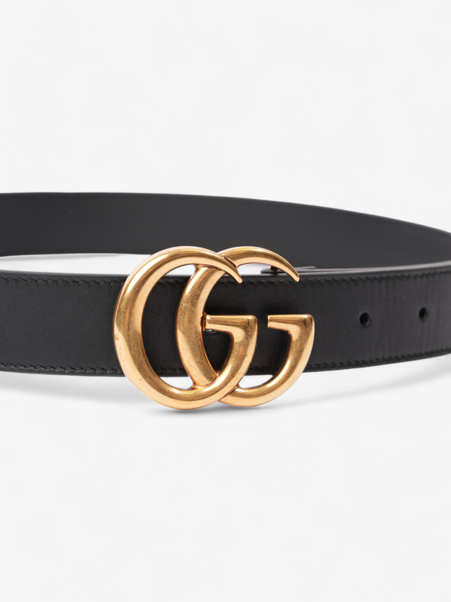 Gucci GG Marmont Belt Black / Gold Leather 75cm / 30