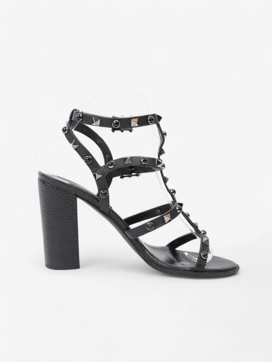 Valentino Rockstud Sandals 90 Black Leather EU 37 UK 4 Image 4